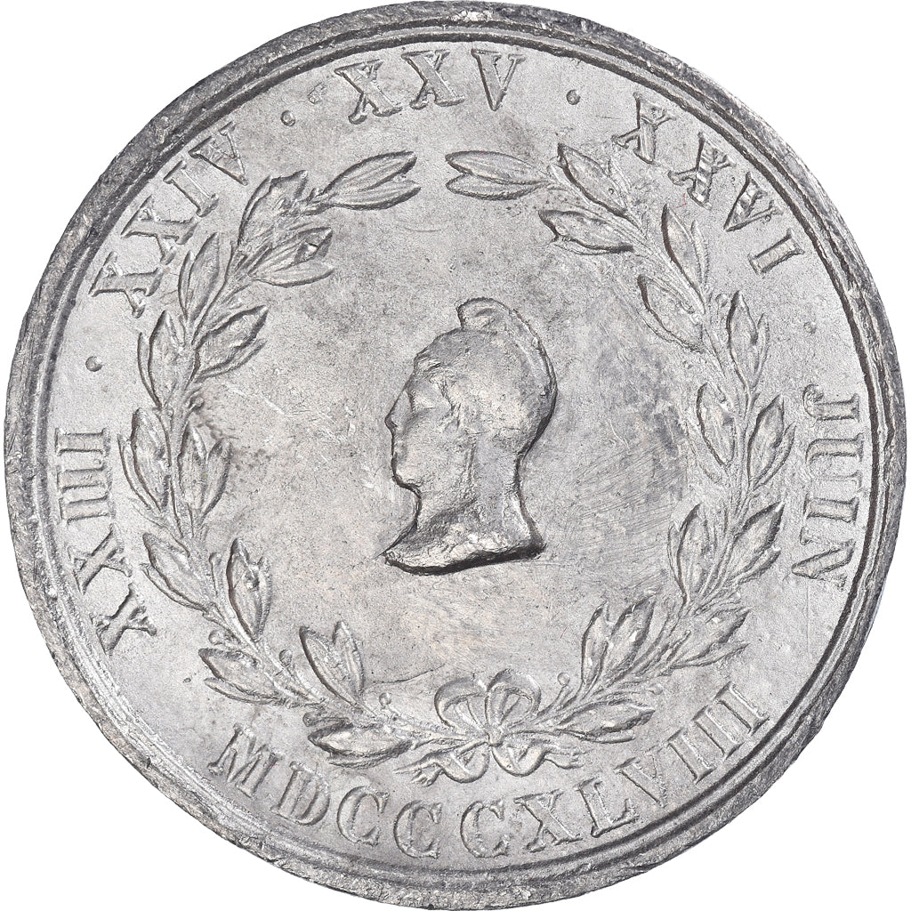 Francia, medaglia, Conseil Municipal d'Amiens, Deuxième République, 1848, BB+