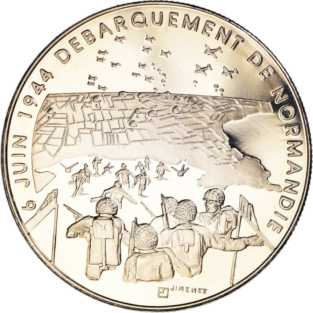 Francia, medaglia, 1939-1945, Débarquement de Normandie, WAR, FDC, Rame-nichel