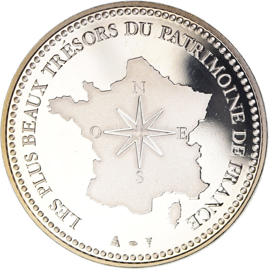 Francia, medaglia, Le Mont Saint-Michel, Patrimoine, FDC, Rame-nichel