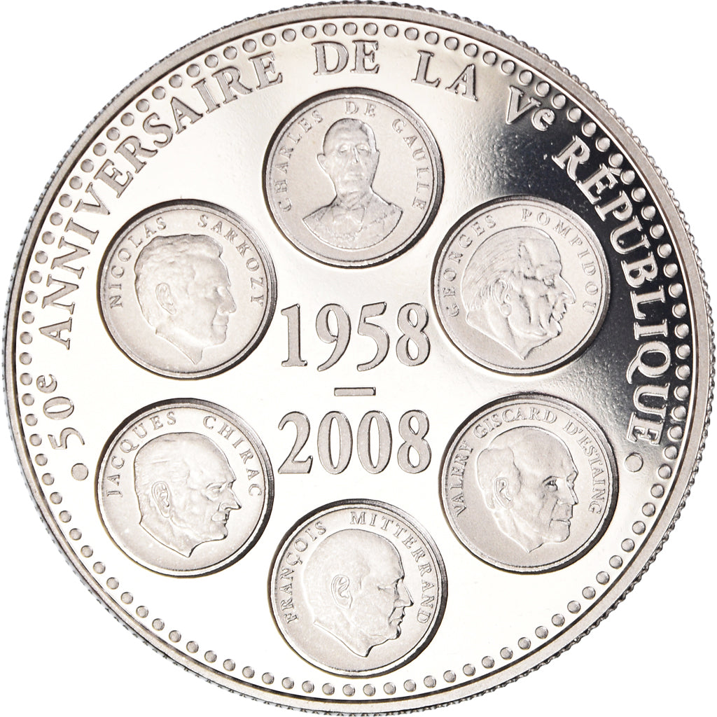 Francia, medaglia, 50ème Anniversaire de la Vème République, Politics, 2008