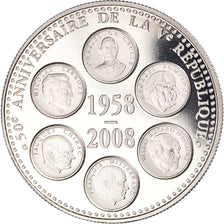Francia, medaglia, 50ème Anniversaire de la Vème République, Politics, 2008