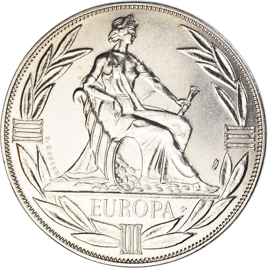 Francia, medalla, Ecu Europa, Europe Assise, Politics, 1983, FDC, Cobre -