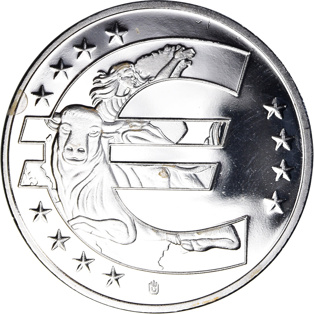 France, Médaille, 10 ans de l'Euro, Politics, FDC, Cuivre plaqué Argent