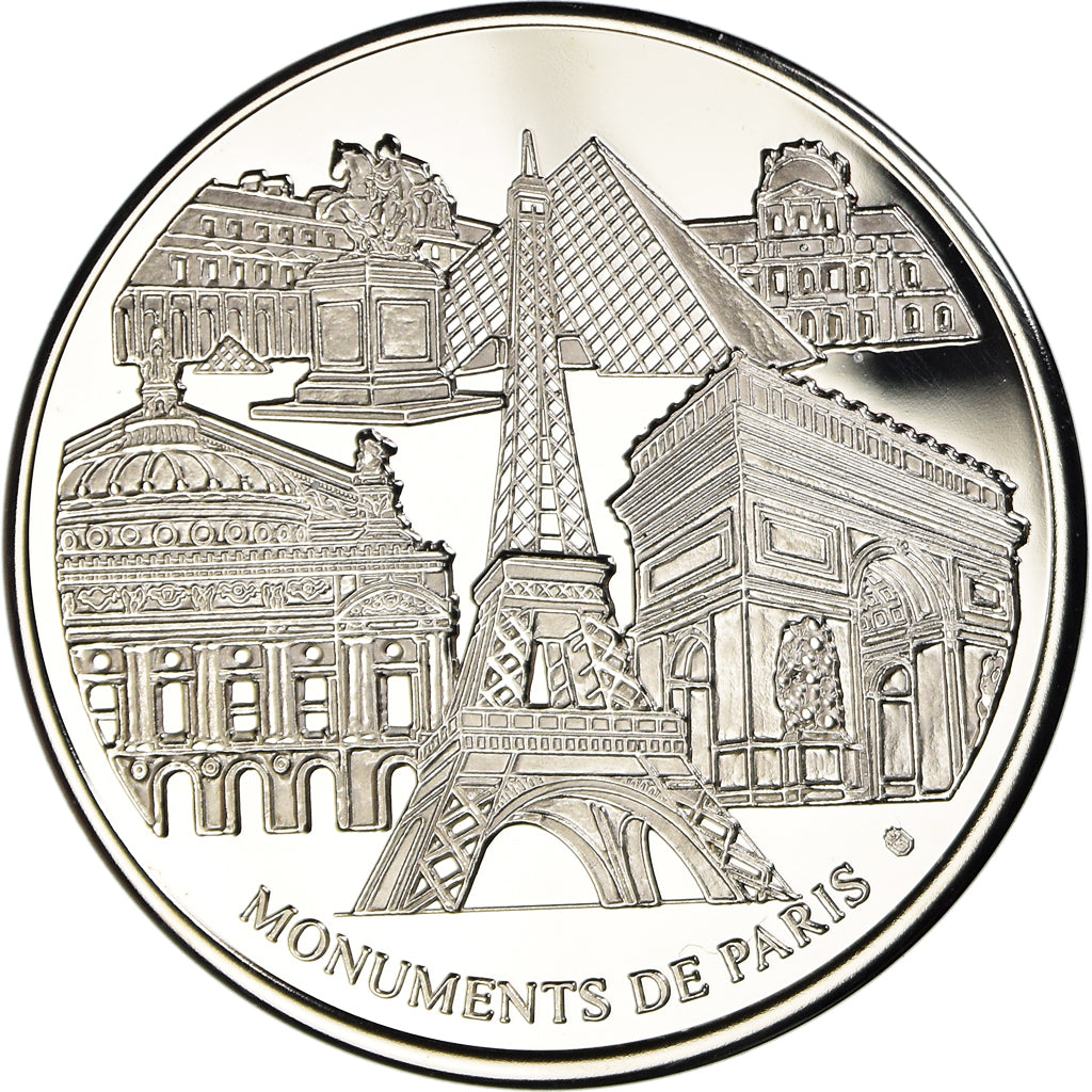 France, Medal, Monuments de Paris, La Tour Eiffel, Patrimoine, MS(65-70), Copper