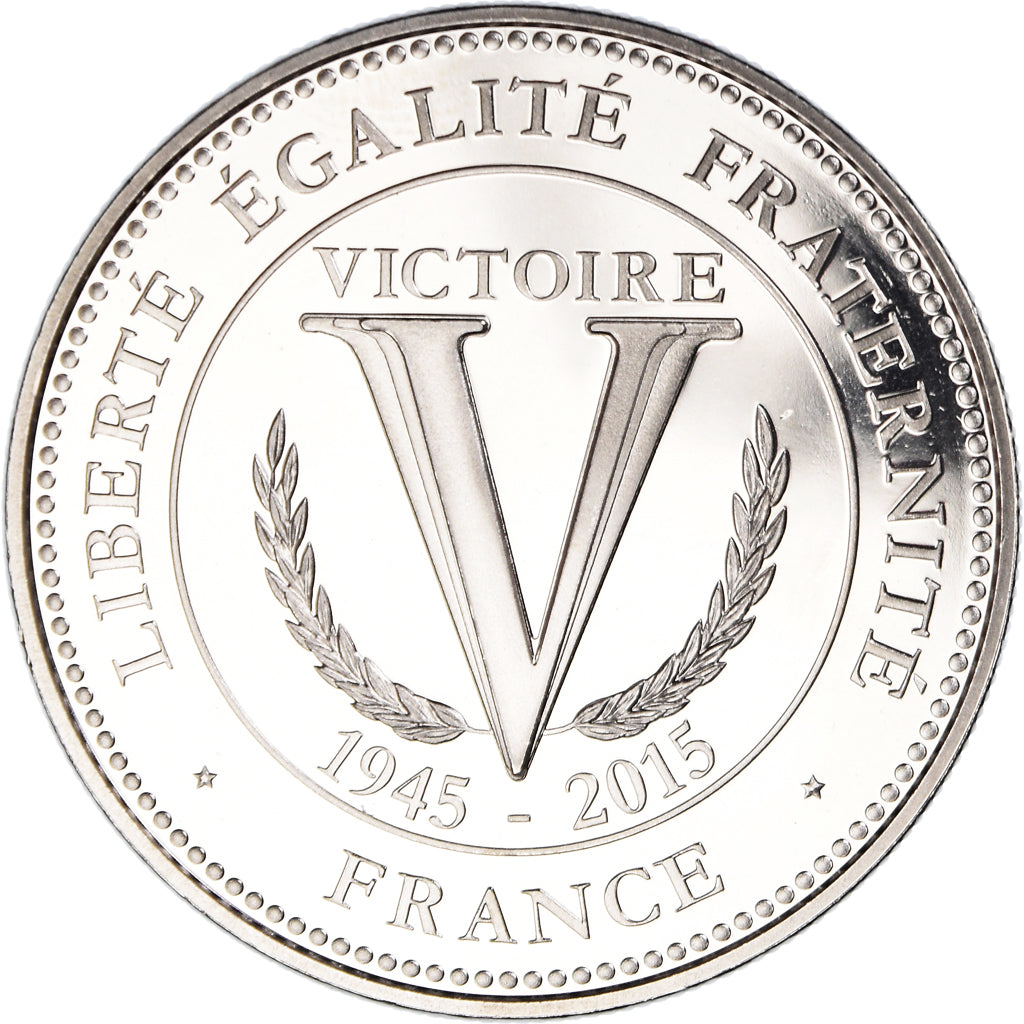 France, Médaille, Victoire, 60 Ans, WAR, 2015, SPL+, Copper-Nickel Gilt