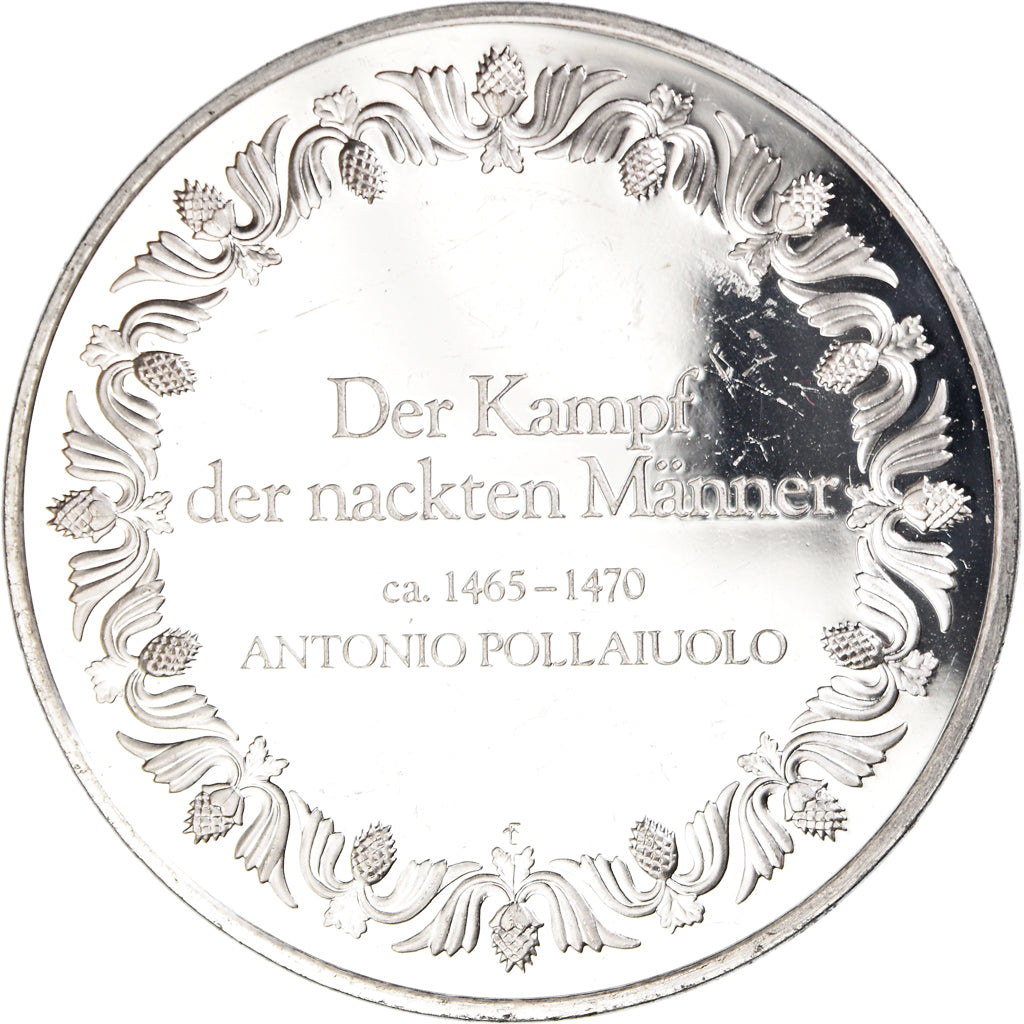 Francja, medal, Bataille de nus, Pollaiolo, Sztuka i Kultura, AU(55-58), Srebro