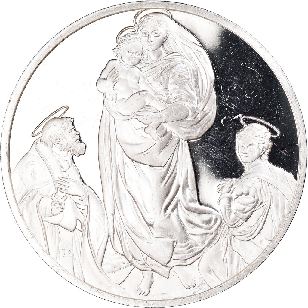 France, Médaille, La Madonne Sixtine, Raffael, Arts & Culture, SUP, Argent