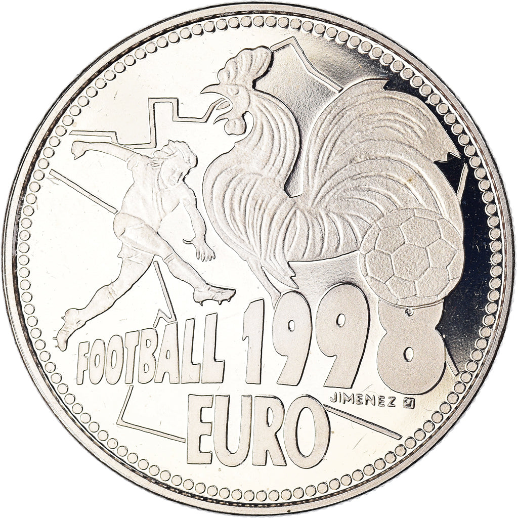 France, Medal, Football, Euro, Sport, 1998, Jimenez, MS(65-70), Copper-nickel
