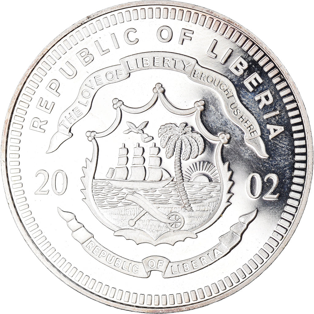 Libéria, Médaille, Adieu à la Monnaie Française, Ten Dollars, 2002, SPL