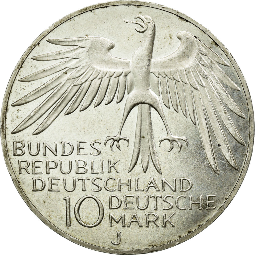 Coin, GERMANY - FEDERAL REPUBLIC, 10 Mark, 1972, Hamburg, AU(55-58), Silver
