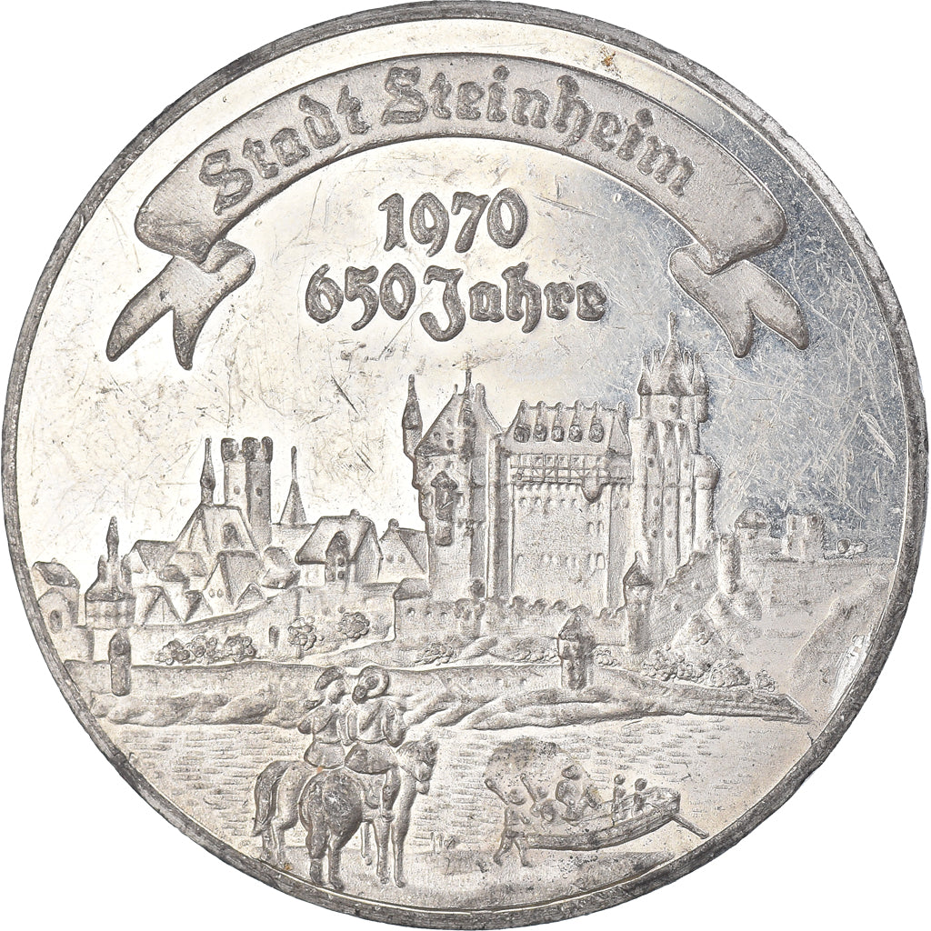 Alemanha, medalha, Stadt Steinheim, 650 Jahre, 1970, AU(50-53), Estanho
