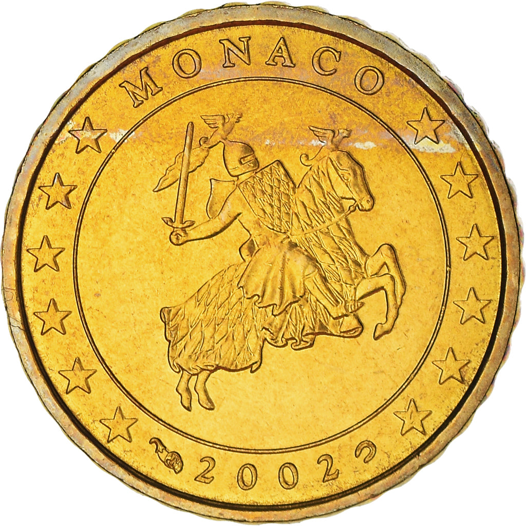 Monaco, 10 Euro Cent, 2002, Paris, SPL, Laiton, KM:170