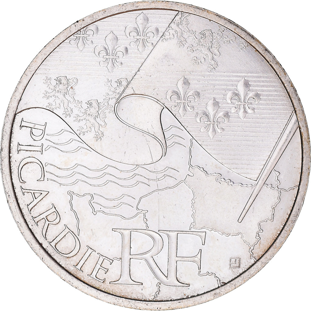 France, 10 Euro, Picardie, 2010, MS(63), Silver