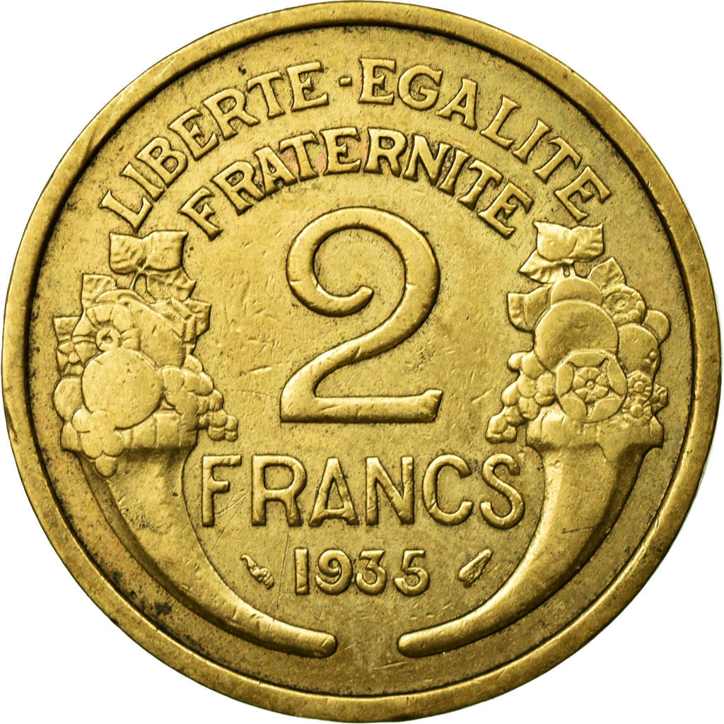 Moneta, Francia, Morlon, 2 Francs, 1935, MB+, Alluminio-bronzo, KM:886