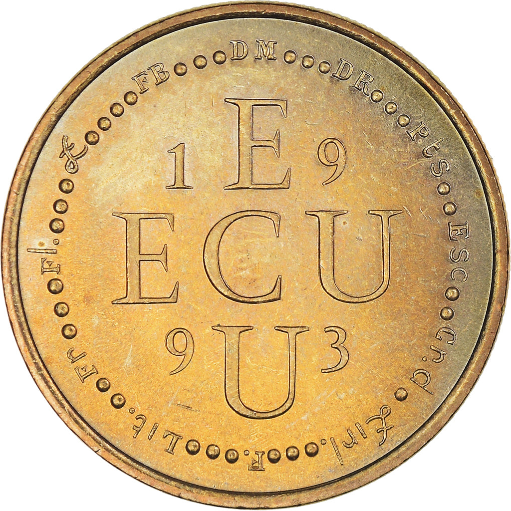 France, Medal, Ecu Europa, Marianne, Politics, 1993, MS(63), Gilt Bronze