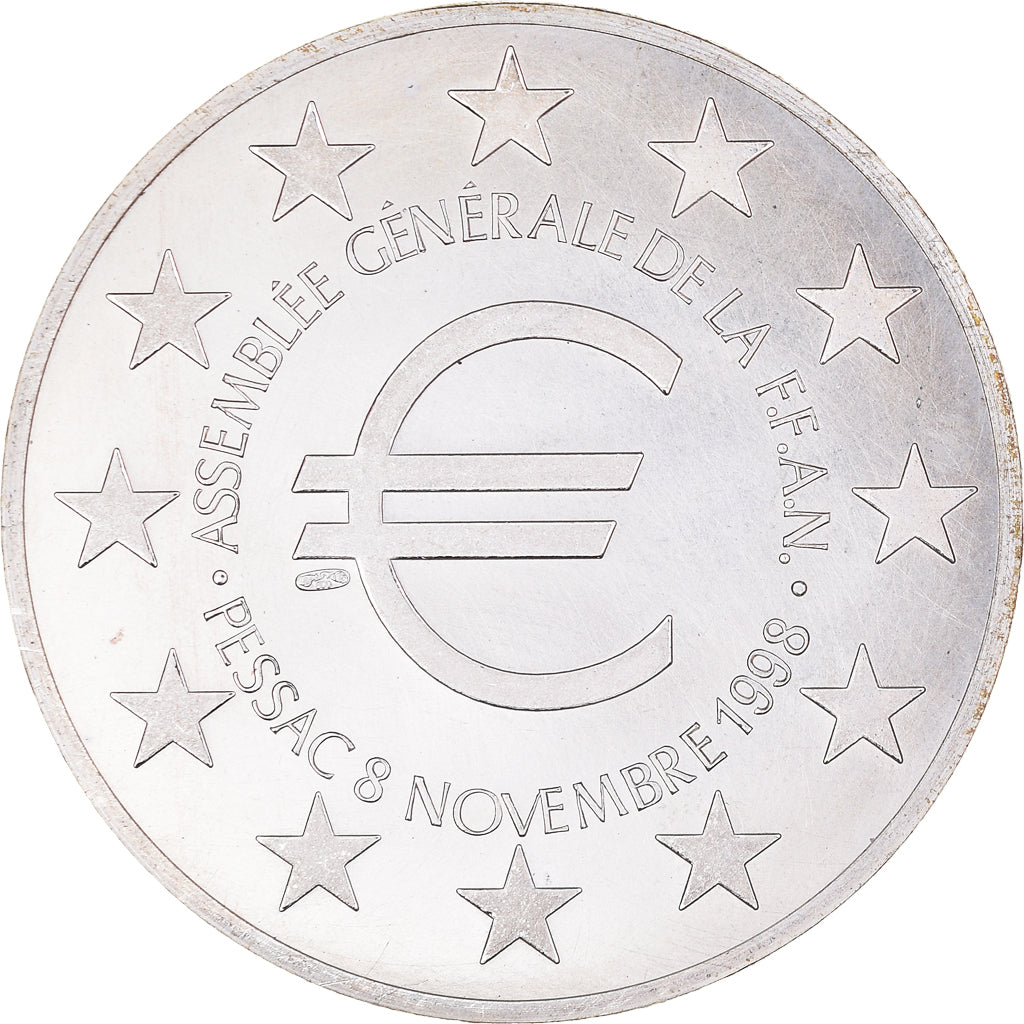 Francja, medal, 25 Ans de la FFAN, Pessac, 1998, MS(65-70), Miedź platerowana