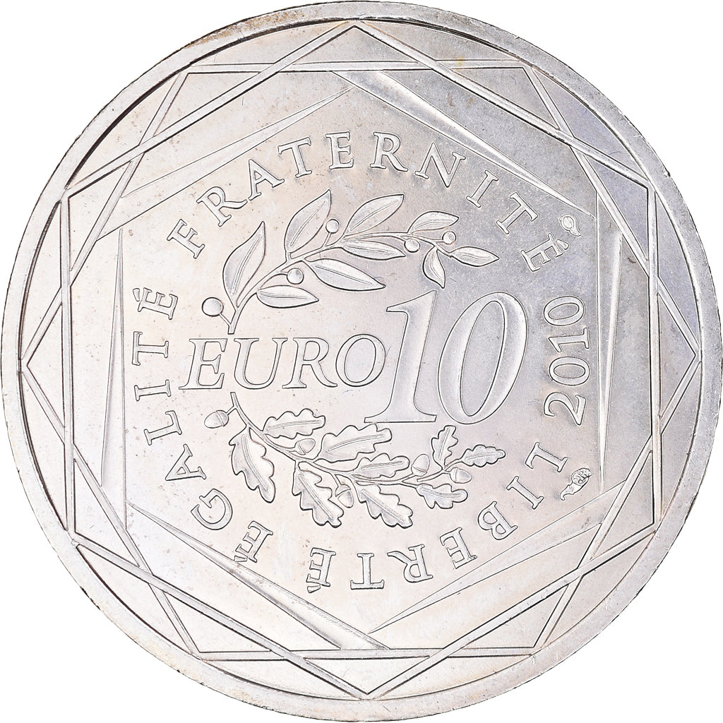 France, 10 Euro, Pays de la Loire, Euros des régions, 2010, MS(64), Silver
