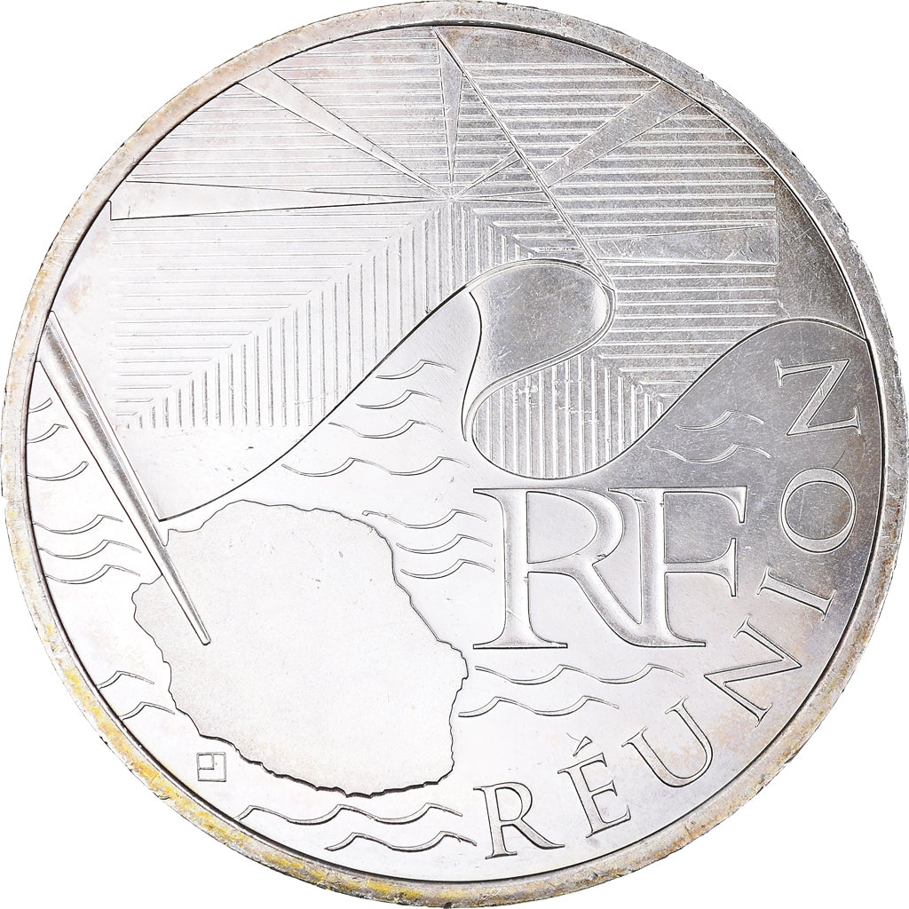 Francja, 10 Euro, Euros des régions, 2010, Réunion, MS(64), Srebro