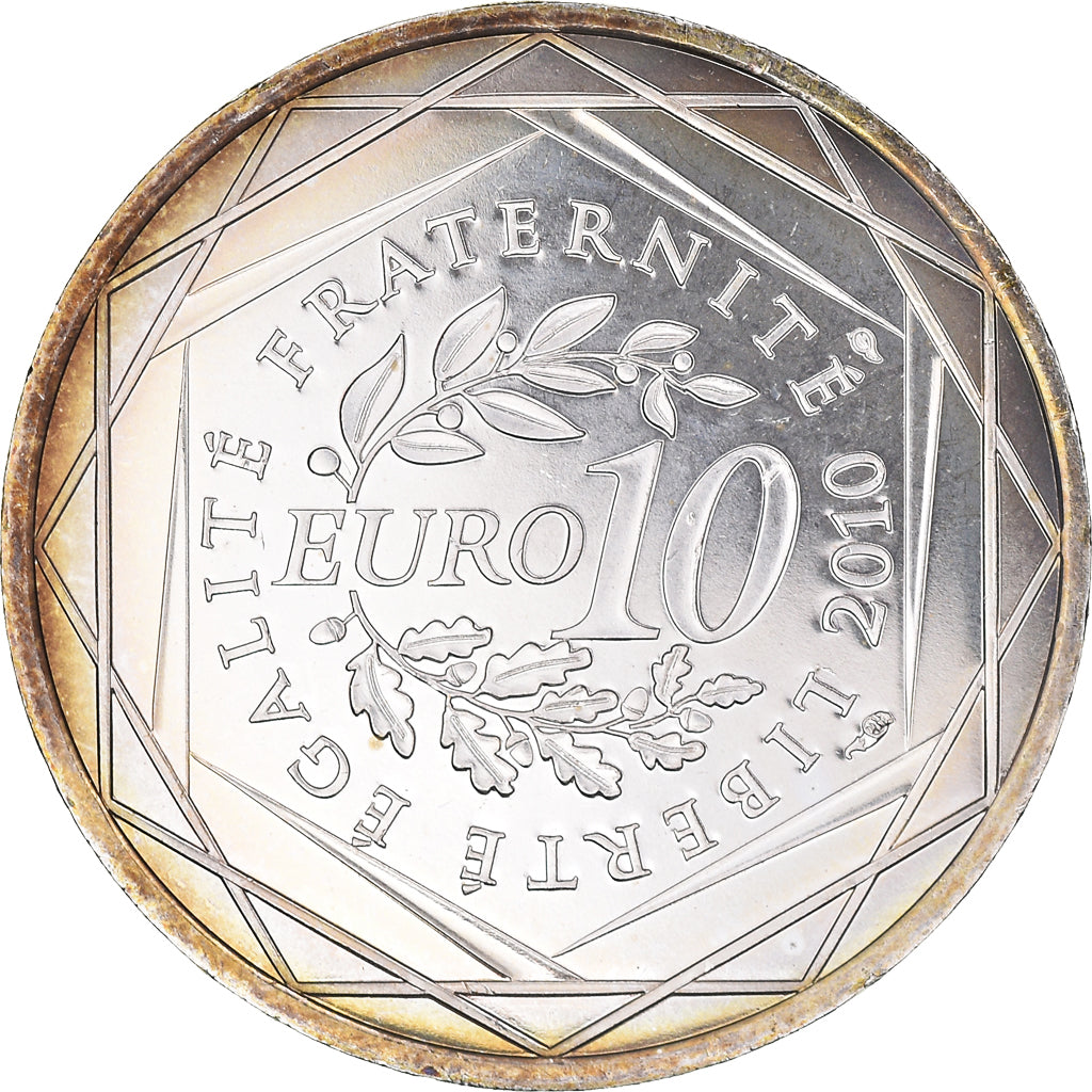 Francja, 10 Euro, Lorraine, Euros des régions, 2010, MS(64), Srebro