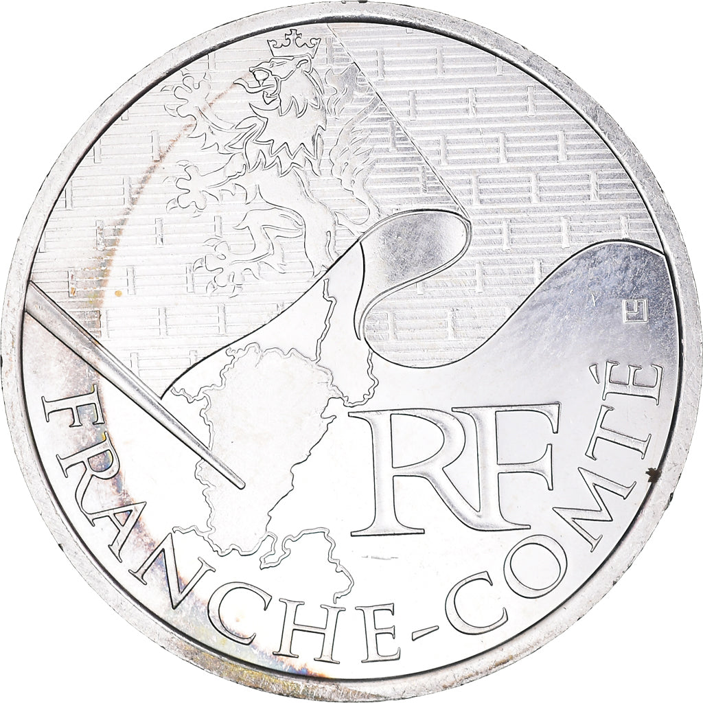 France, 10 Euro, Franche-Comté, Euros des régions, 2010, MS(63), Silver