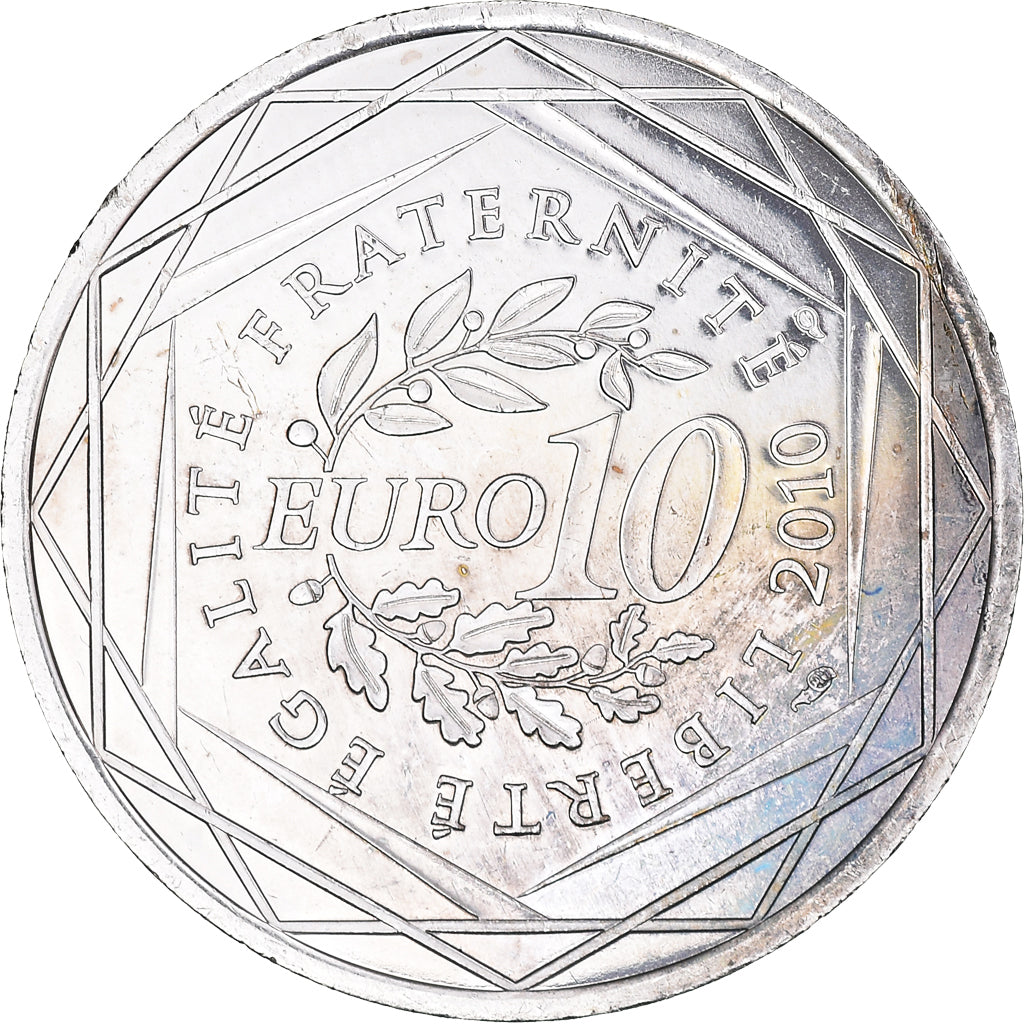 France, 10 Euro, Franche-Comté, Euros des régions, 2010, MS(63), Silver