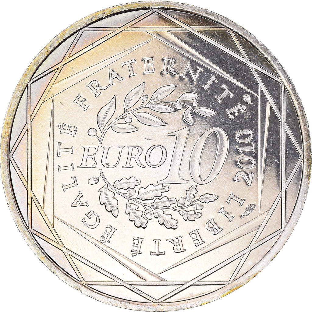 Francia, 10 Euro, Auvergne, Euros des régions, 2010, SC+, Plata