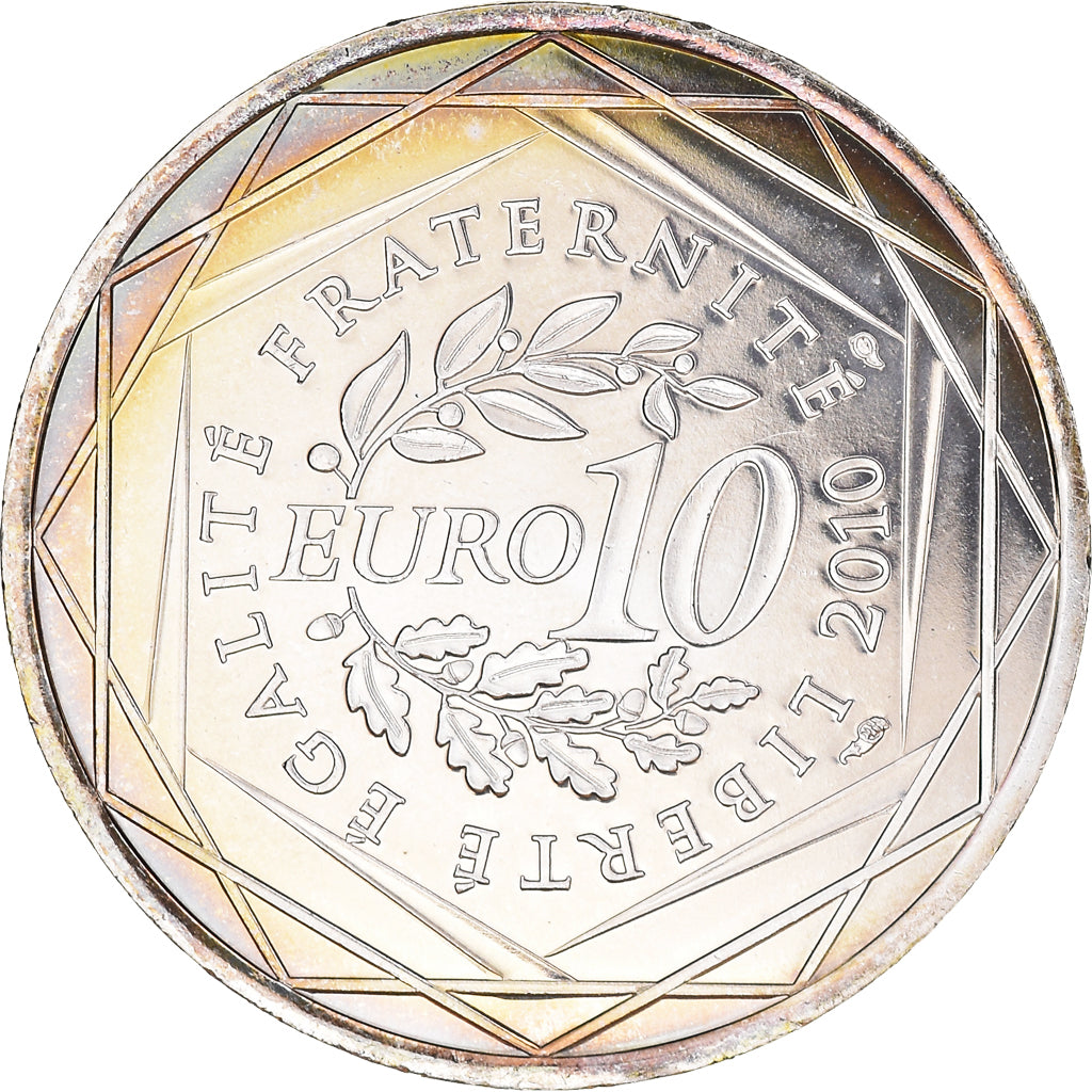 Francja, 10 Euro, Haute Normandie, Euros des régions, 2010, MS(64), Srebro