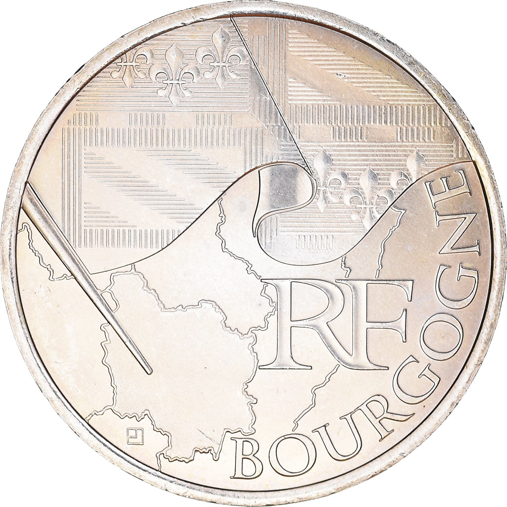 France, 10 Euro, Bourgogne, Euros des régions, 2010, Paris, SPL+, Argent