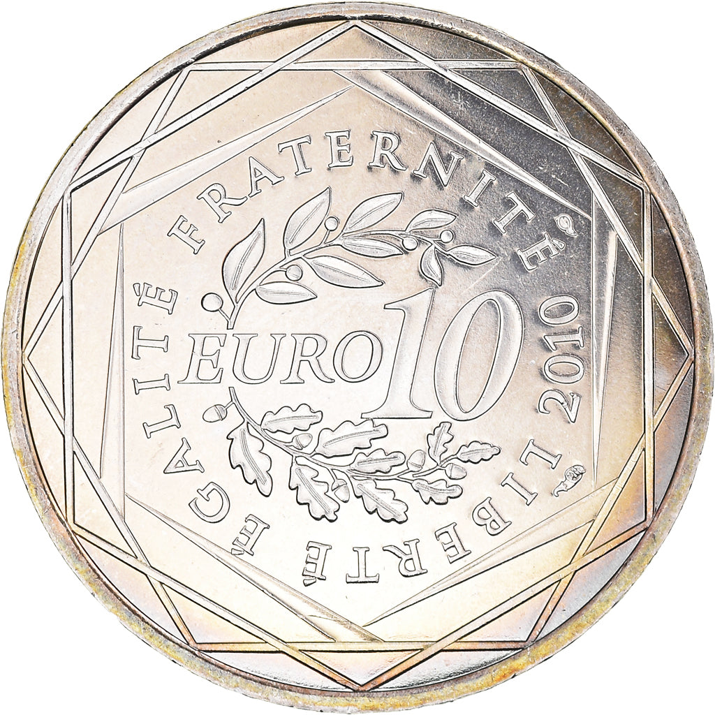 Francia, 10 Euro, Bourgogne, Euros des régions, 2010, Paris, SPL+, Argento