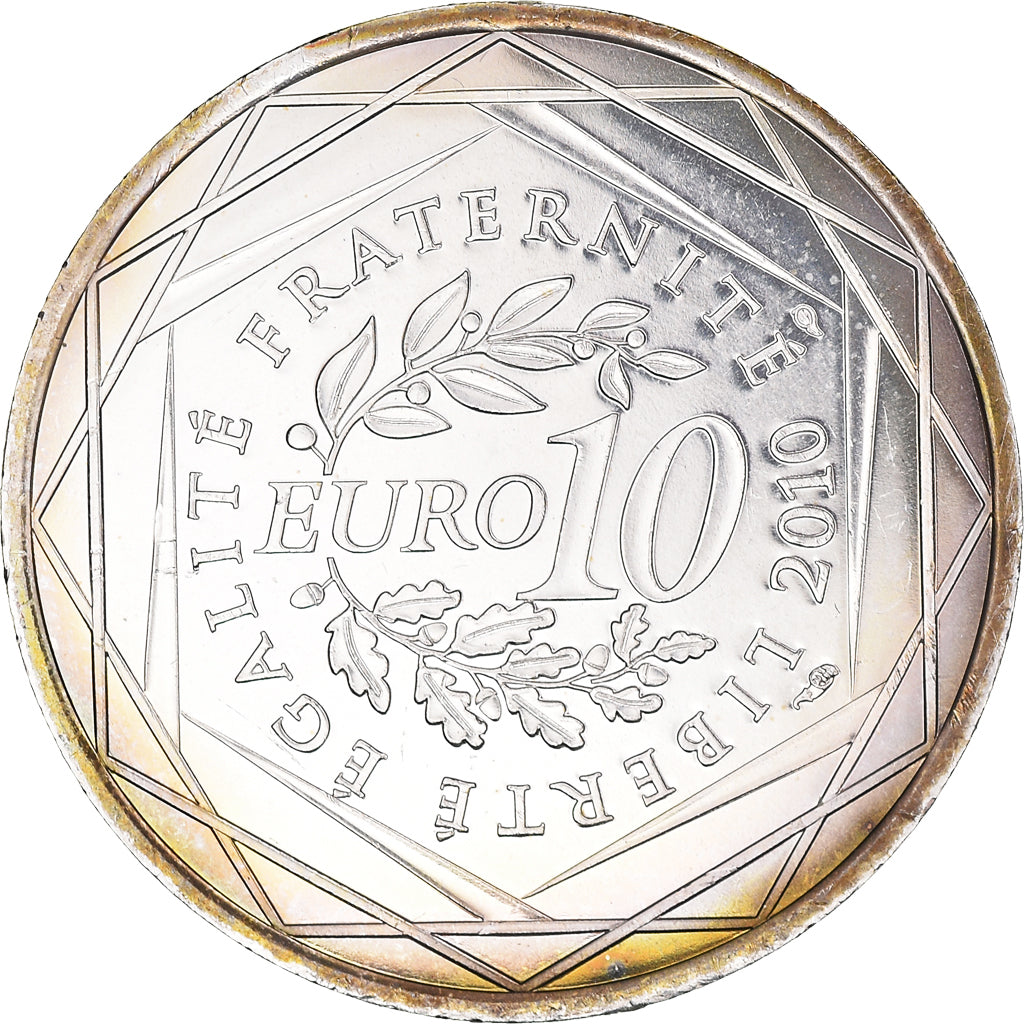 France, 10 Euro, Corse, Euros des régions, 2010, MS(64), Silver