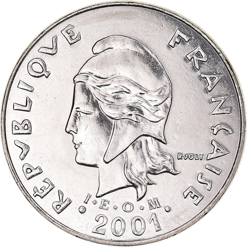 Moneta, Nuova Caledonia, 20 Francs, 2001, Paris, FDC, Nichel, KM:12