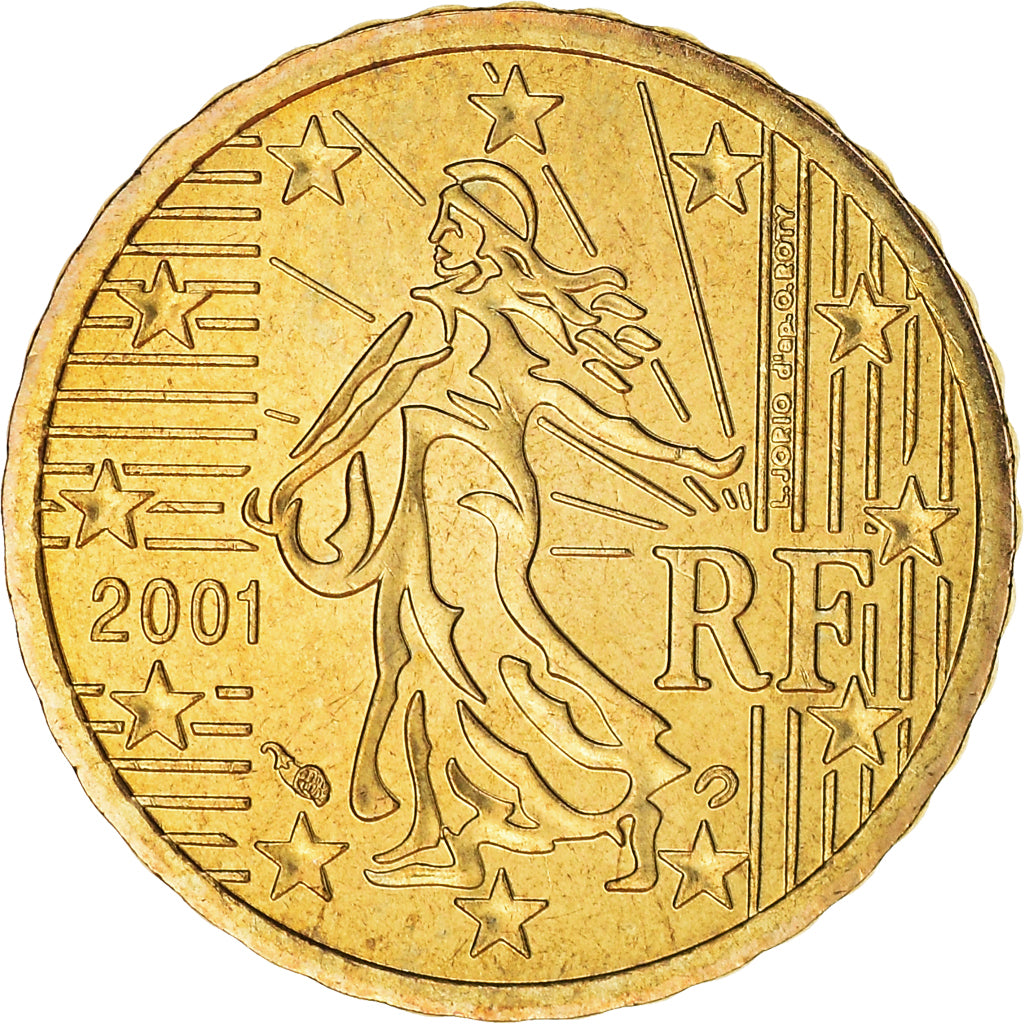 Frankrijk, 10 Euro Cent, 2001, Paris, FDC, FDC, Tin, KM:1285