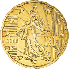 France, 20 Euro Cent, 2005, BU, MS(65-70), Brass, Gadoury:5., KM:1286