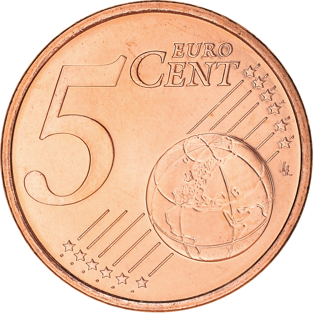 France, 5 Euro Cent, 1999, Paris, BU, MS(65-70), Copper Plated Steel