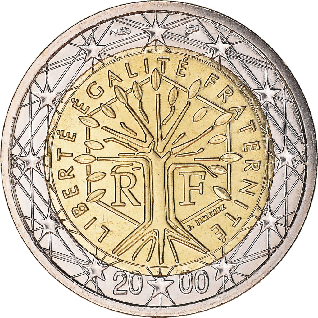 Francia, 2 Euro, 2000, Paris, BU, FDC, Bimetálico, KM:1289