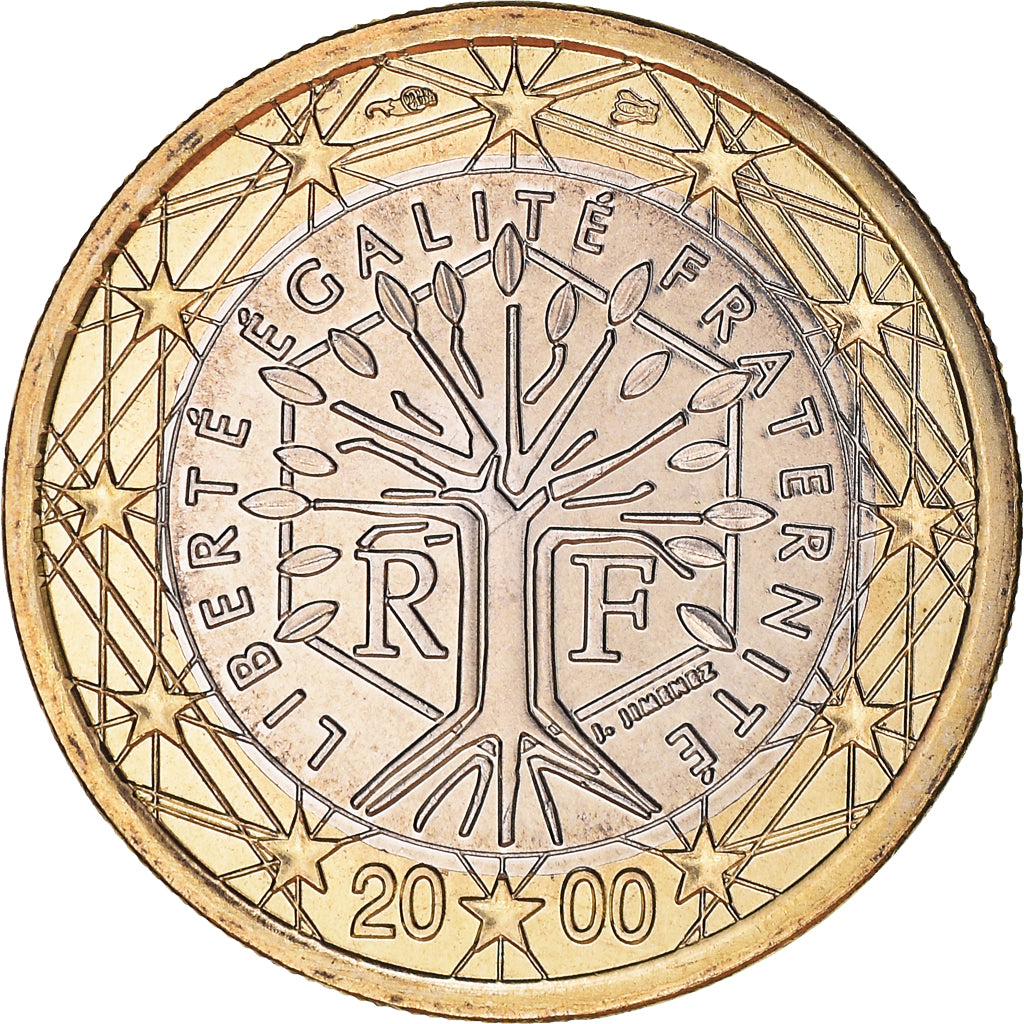 Francja, Euro, 2000, Paris, BU, MS(65-70), Bimetaliczny, KM:1288