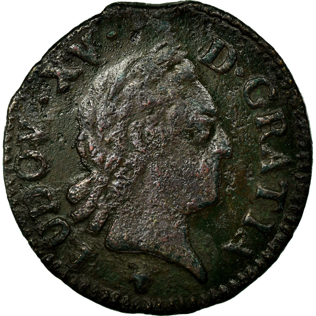 Monnaie, France, Louis XV, Liard à la vieille tête, Liard, 1769, Reims, TB