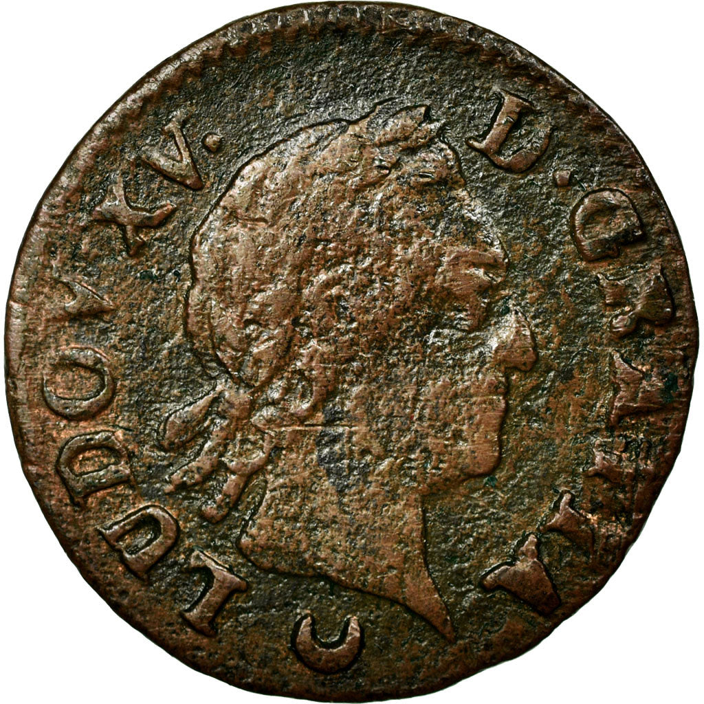Moneta, Francia, Louis XV, Liard à la vieille tête, Liard, 1770, Metz, MB