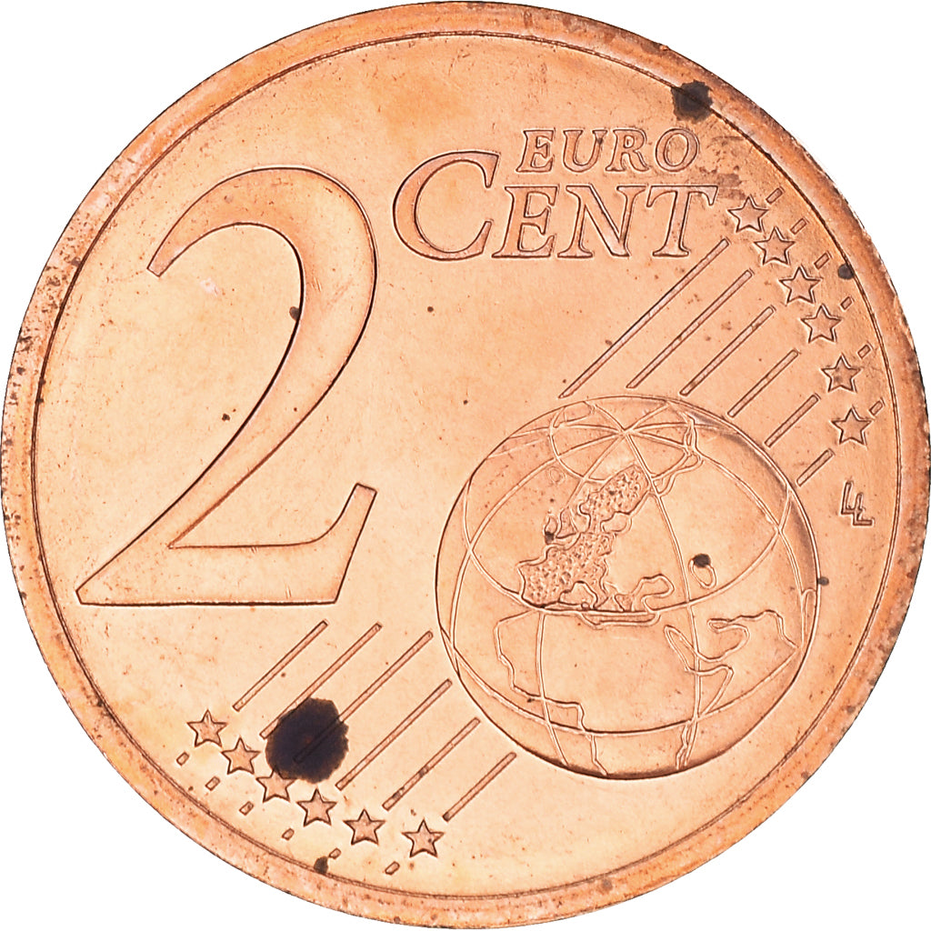 Francja, 2 Euro Cent, 2000, Paris, BU, MS(63), Miedź platerowana stalą
