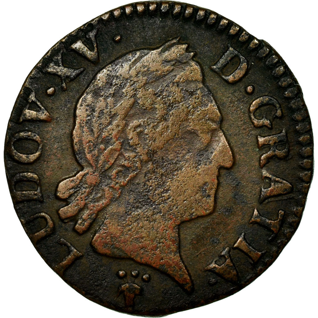 Coin, France, Louis XV, Liard à la vieille tête, Liard, 1773, Reims