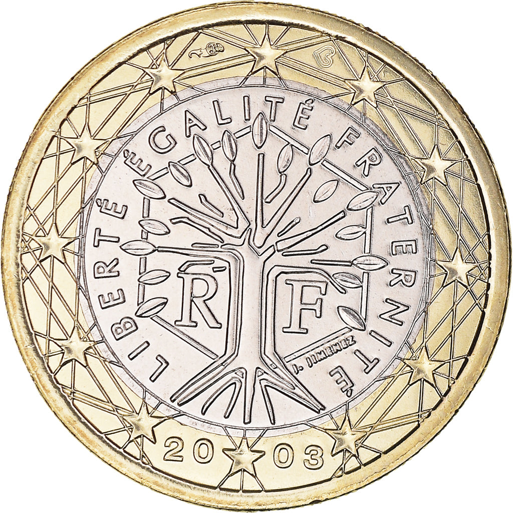 Francia, Euro, 2003, Paris, BU, FDC, Bimetálico, KM:1288