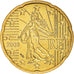 France, 20 Euro Cent, 2003, Paris, BU, MS(65-70), Brass, KM:1286