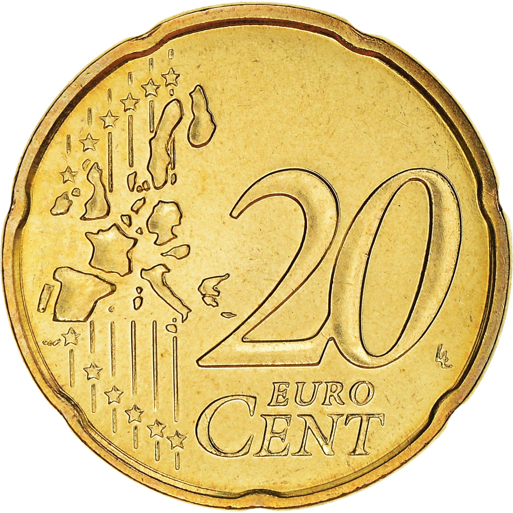 Francja, 20 Euro Cent, 2003, Paris, BU, MS(65-70), Mosiądz, KM:1286