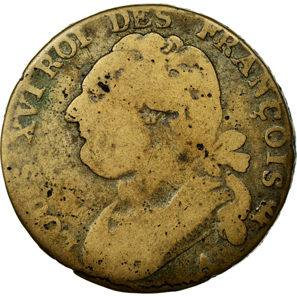 Coin, France, 12 deniers françois, 12 Deniers, 1793, Paris, VG(8-10), Bronze