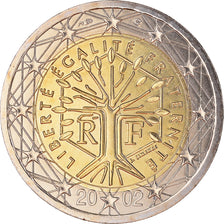 Francja, 2 Euro, 2002, Paris, BU, MS(65-70), Bimetaliczny, Gadoury:8., KM:1289