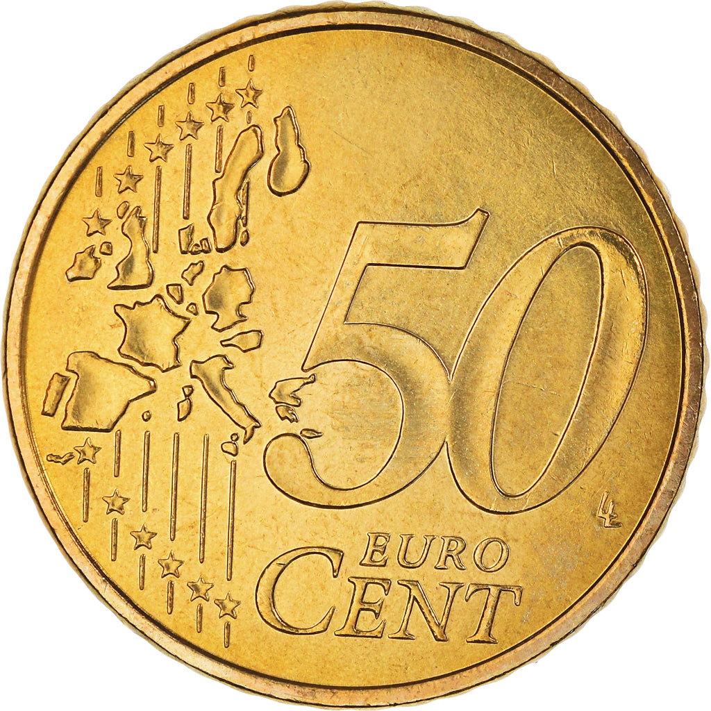 Francja, 50 Euro Cent, 2002, Paris, BU, MS(65-70), Mosiądz, KM:1287