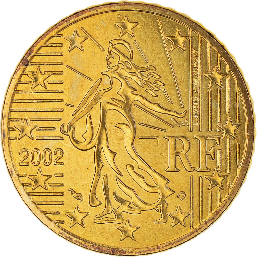 Frankreich, 50 Euro Cent, 2002, Paris, BU, STGL, Messing, KM:1287