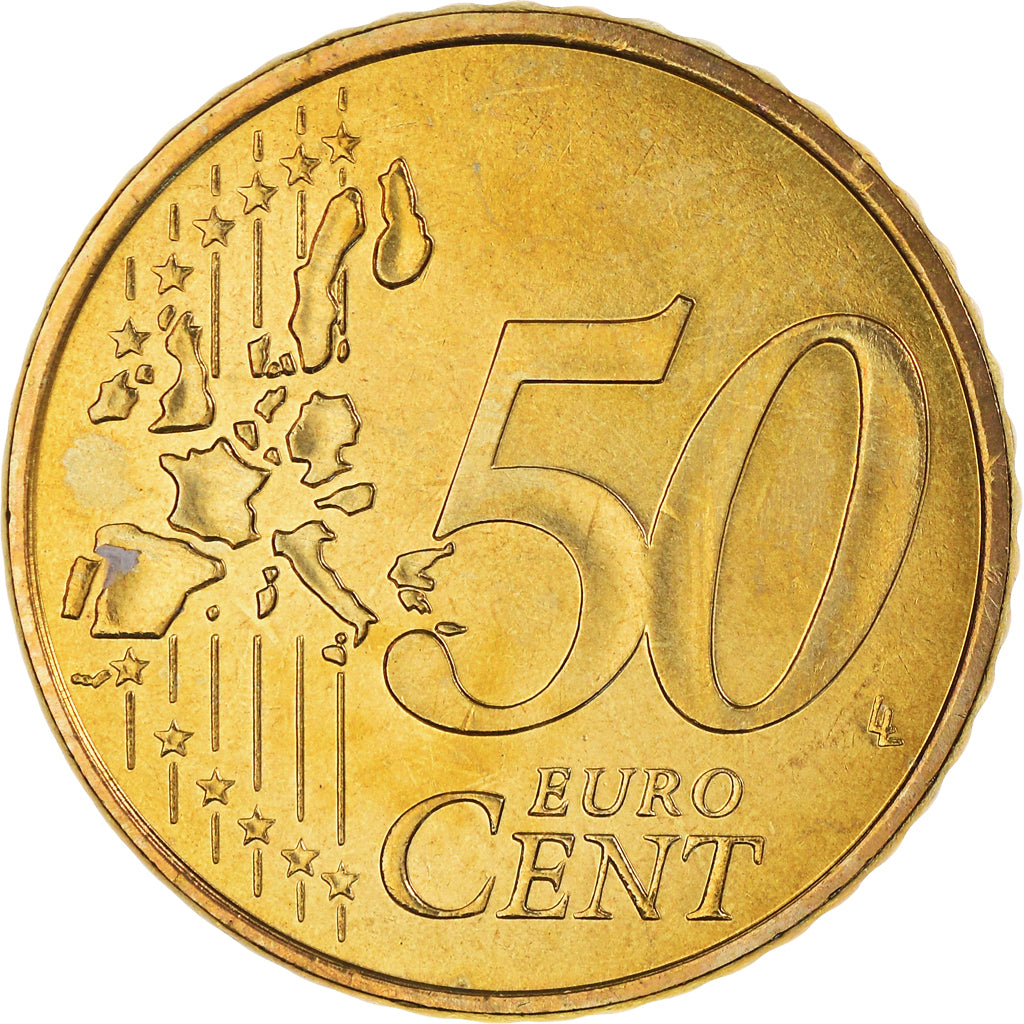 Frankreich, 50 Euro Cent, 2002, Paris, BU, STGL, Messing, KM:1287