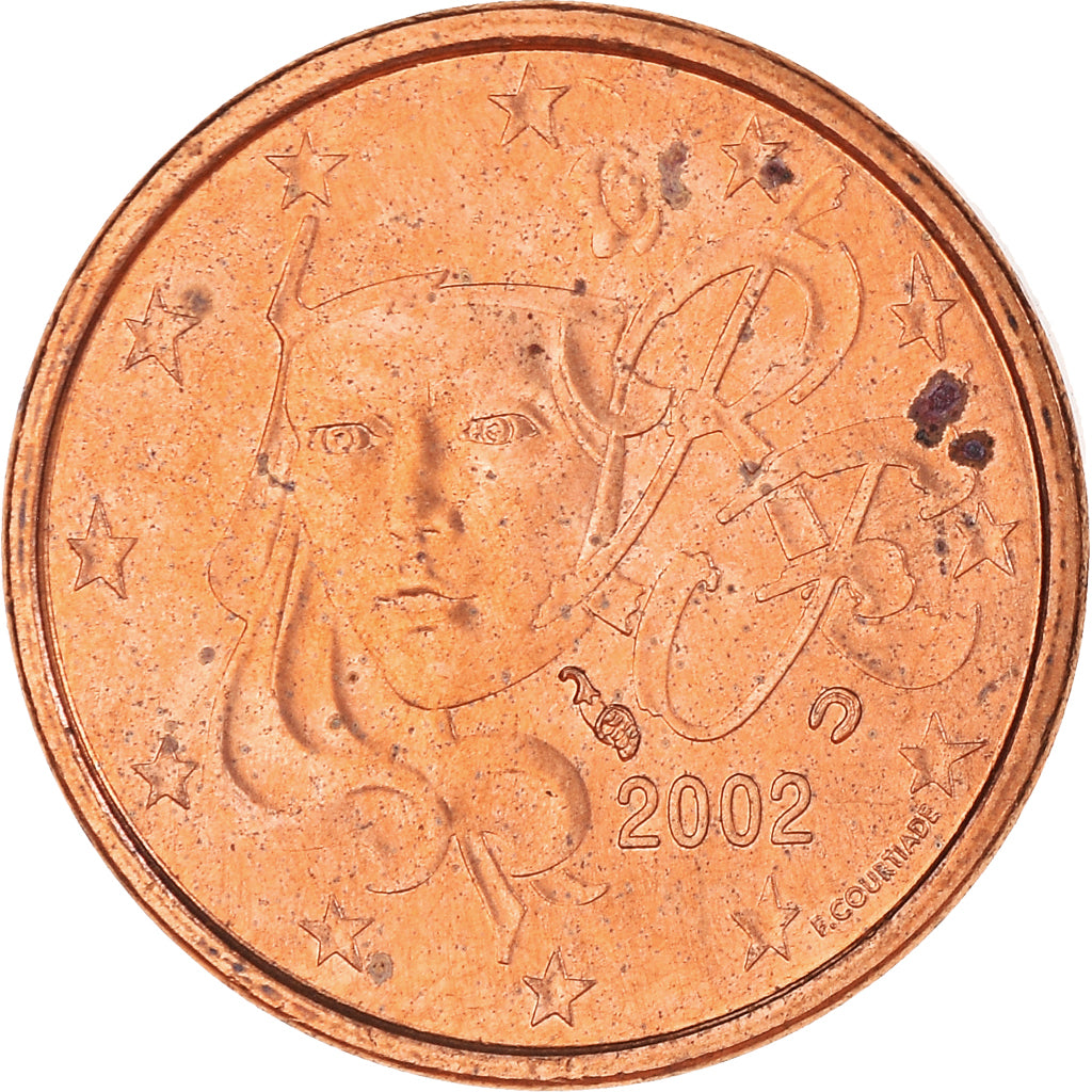 France, Euro Cent, 2002, Paris, BU, MS(65-70), Copper Plated Steel, KM:1282