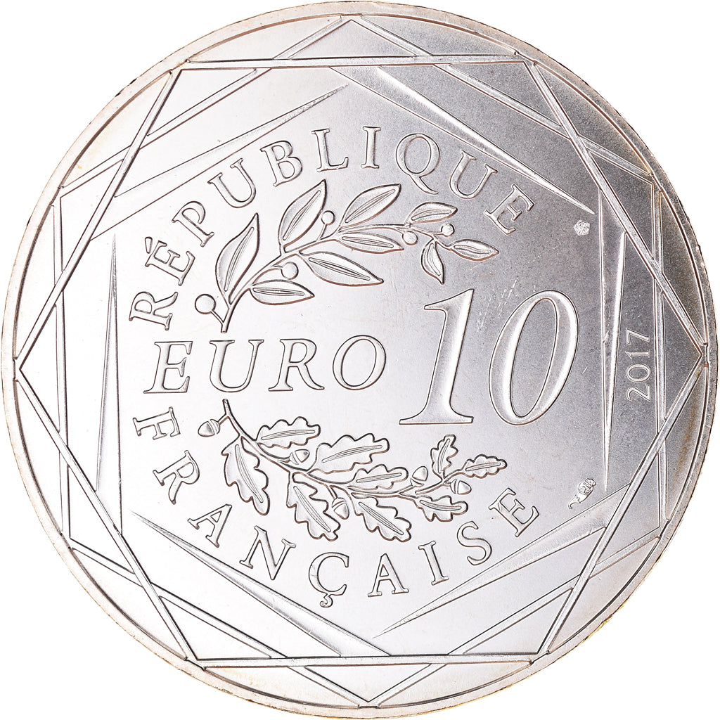 France, 10 Euro, Jean Paul Gaultier, 2017, 8/24, MS(65-70), Silver